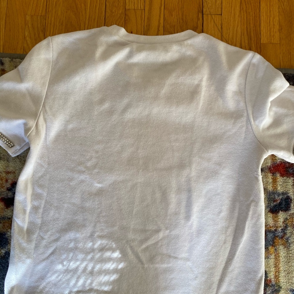 Zara Box Cut Tee with Rhinestone Detail - Picture 2 of 4